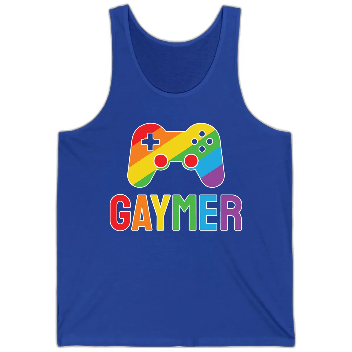 Rainbow Gamer Pride Controller Tank in True Royal