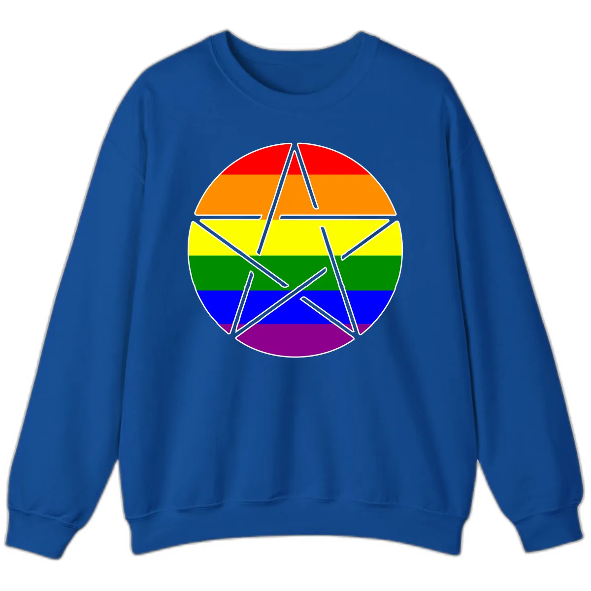Rainbow Star Pride Flag Design Sweatshirt in Royal