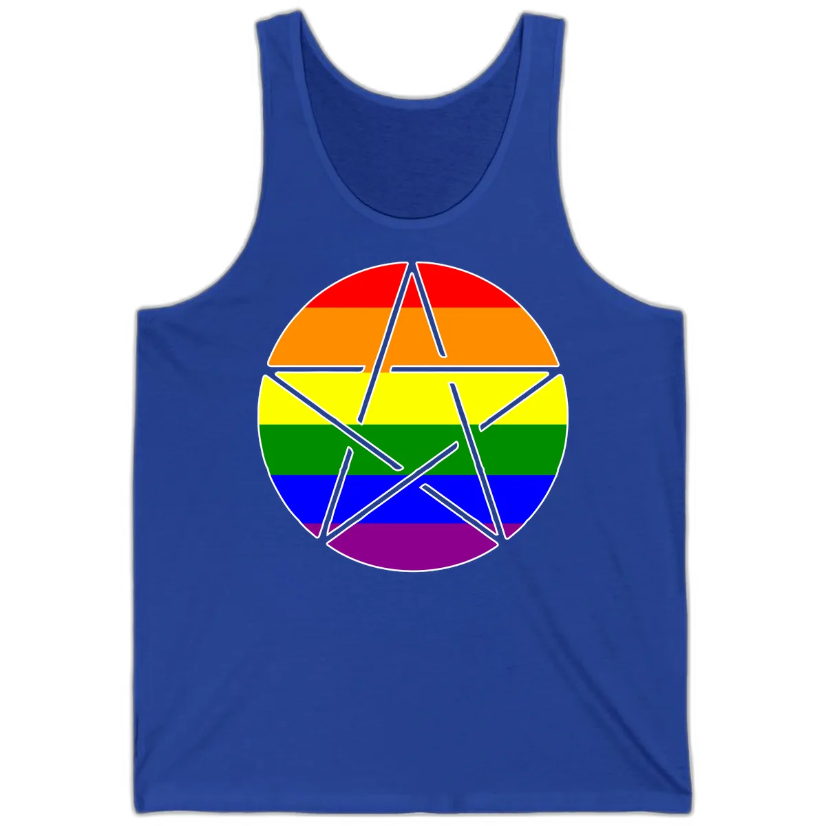 Rainbow Star Pride Flag Design Tank in True Royal