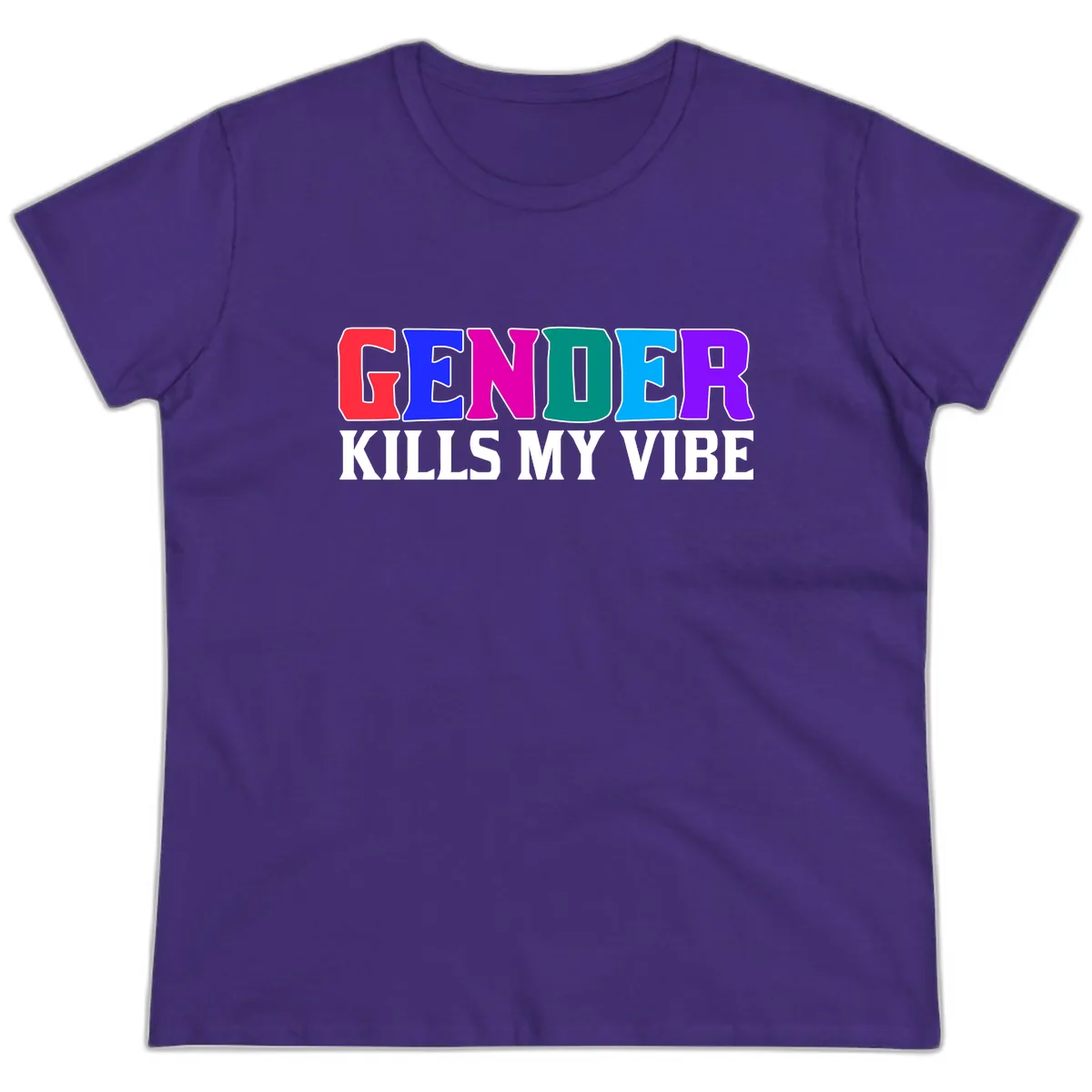 Gender Kills My Vibe Ladies Tee in Purple
