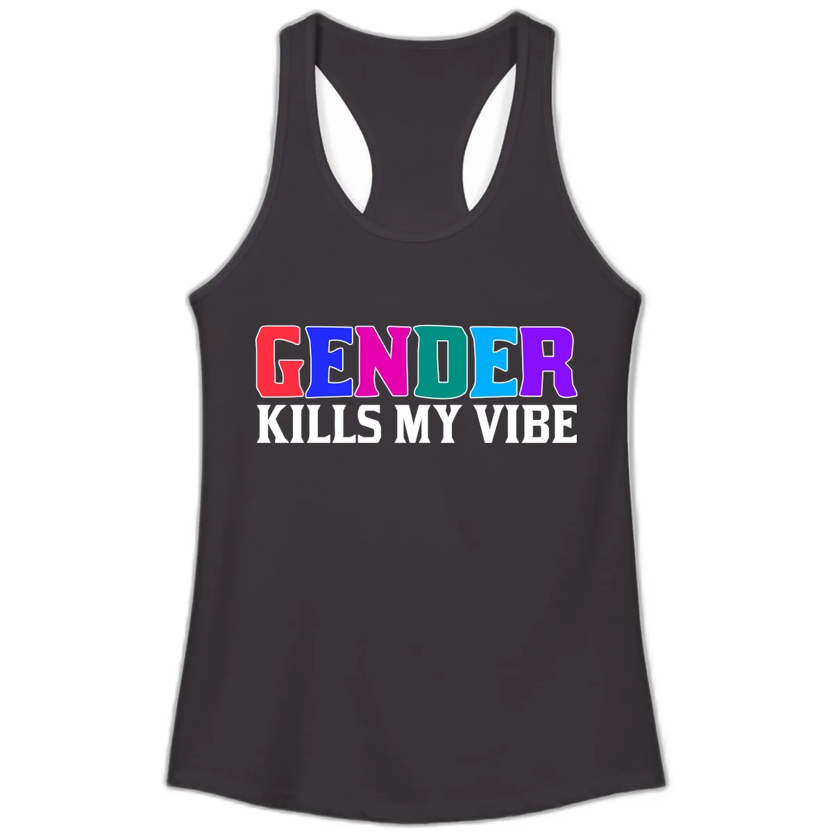 Gender Kills My Vibe Ladies Tank in Black