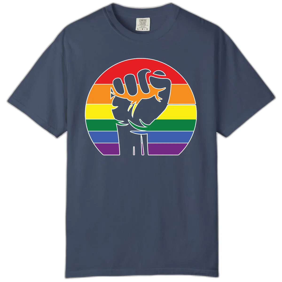 Dachshund Pride Rainbow Comfort Color in Midnight
