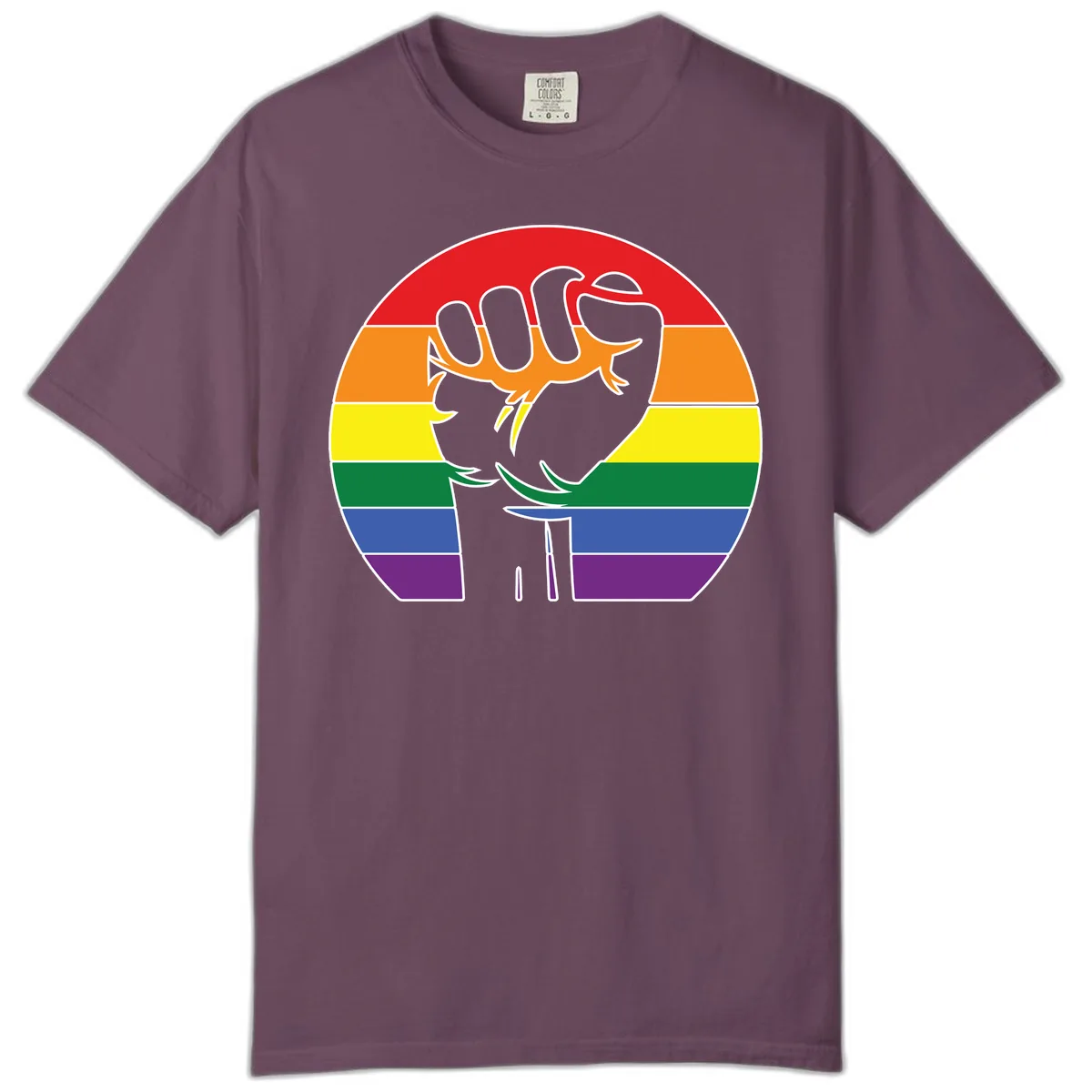 Dachshund Pride Rainbow Comfort Color in Berry