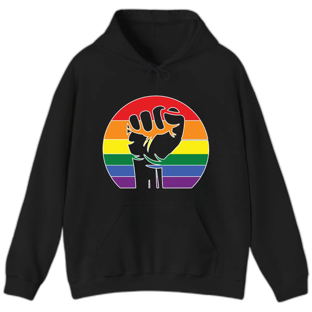 Dachshund Pride Rainbow Hoodie in Black