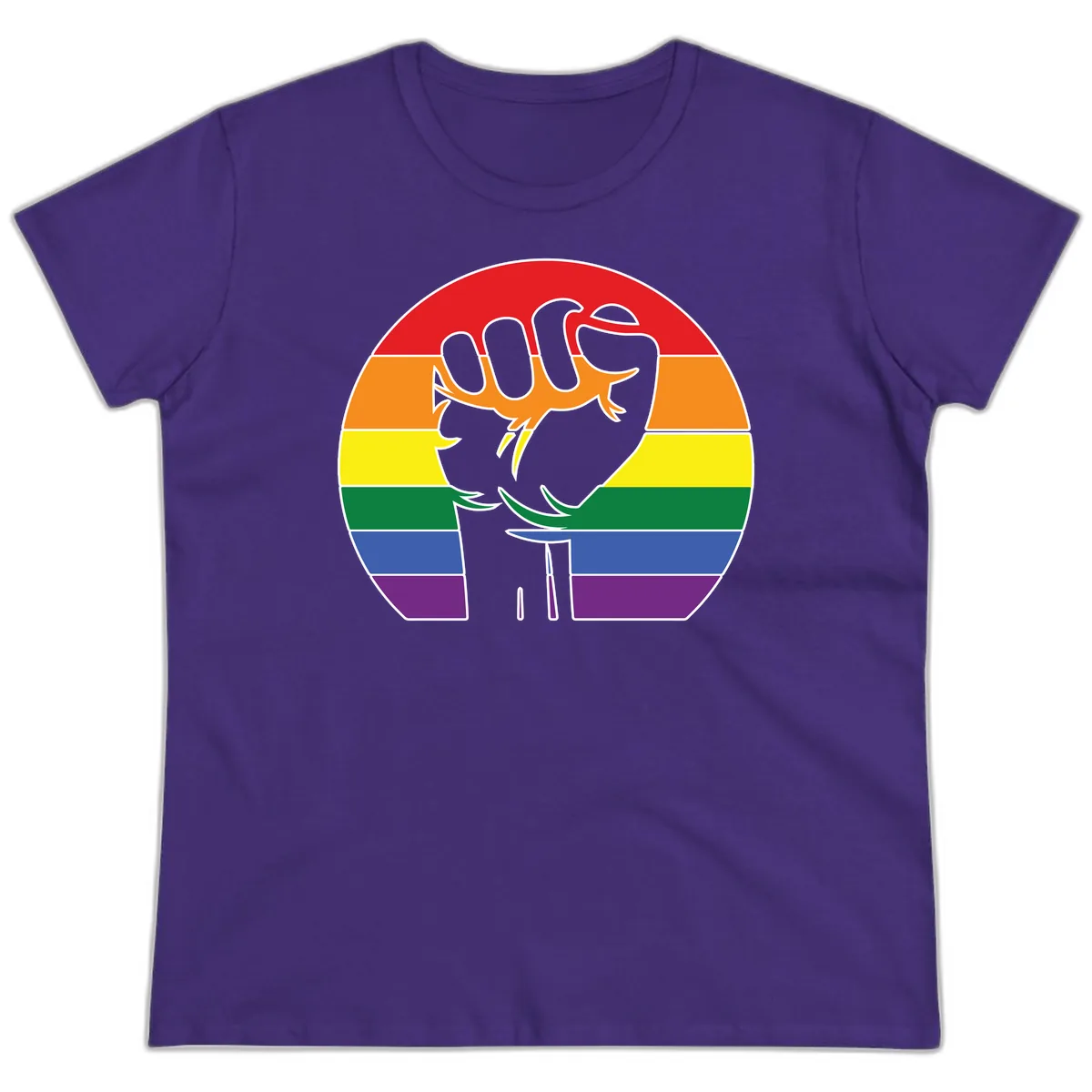 Dachshund Pride Rainbow Ladies Tee in Purple