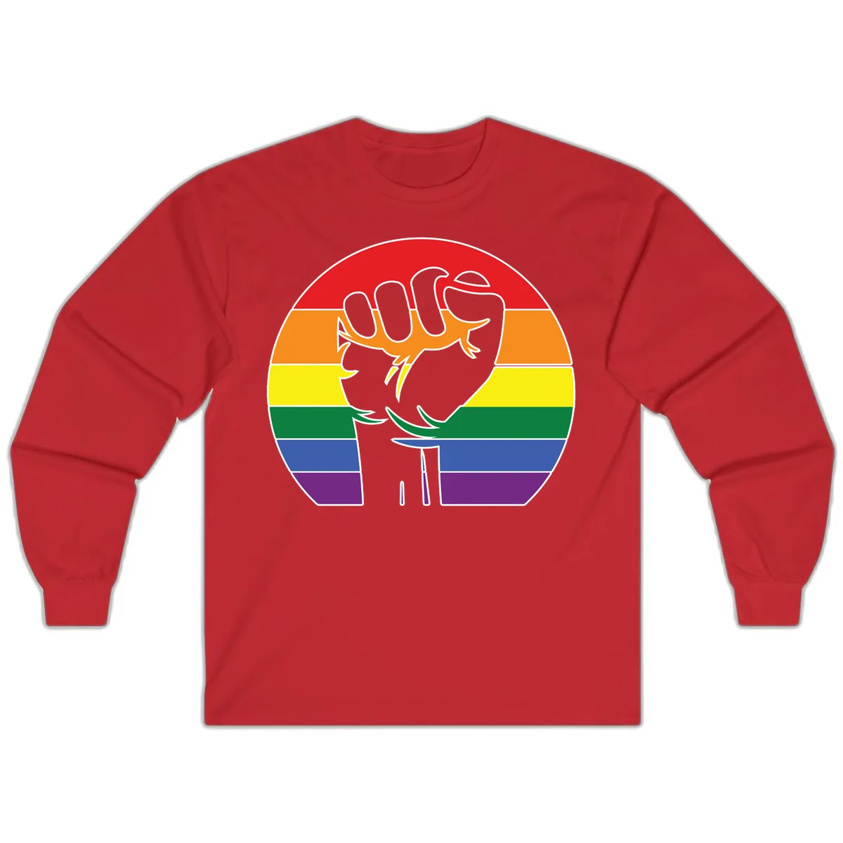 Dachshund Pride Rainbow Long Sleeve in Red