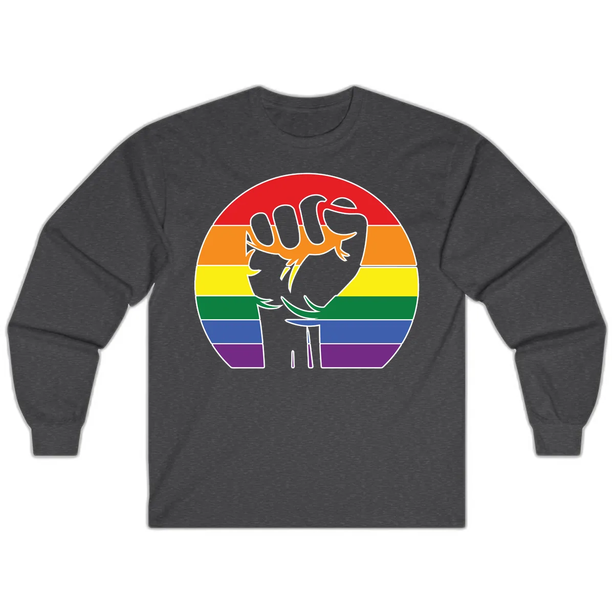 Dachshund Pride Rainbow Long Sleeve in Dark Heather