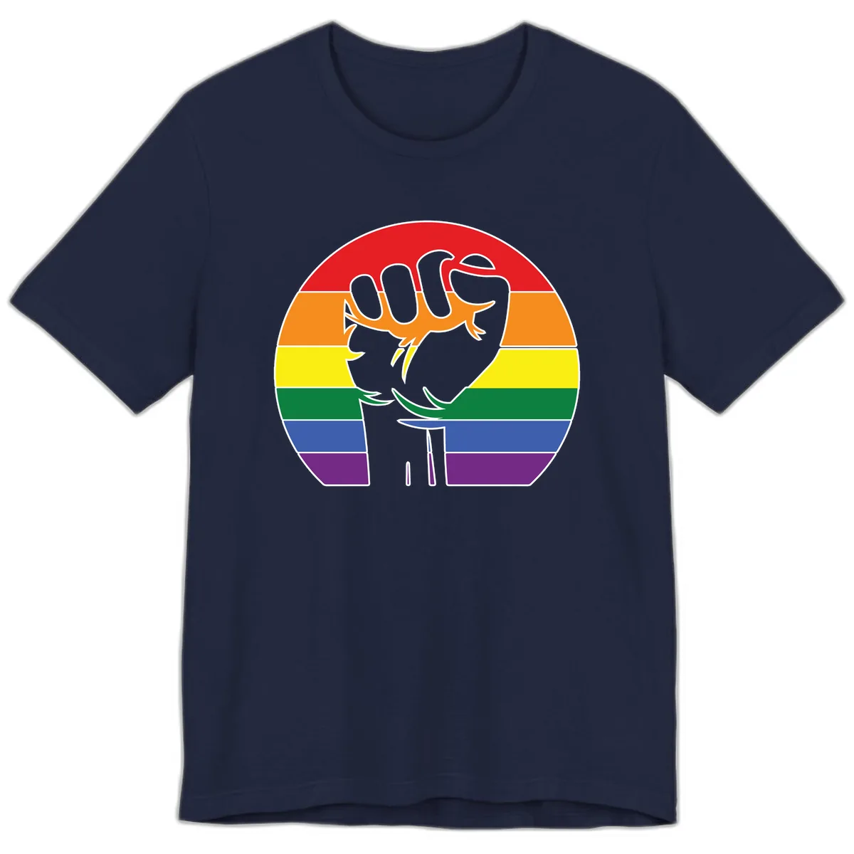 Dachshund Pride Rainbow Premium T-Shirt in Navy