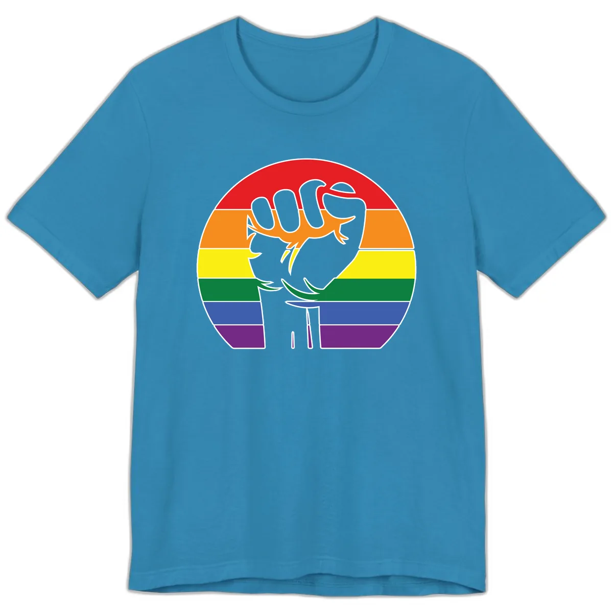 Dachshund Pride Rainbow Premium T-Shirt in Aqua