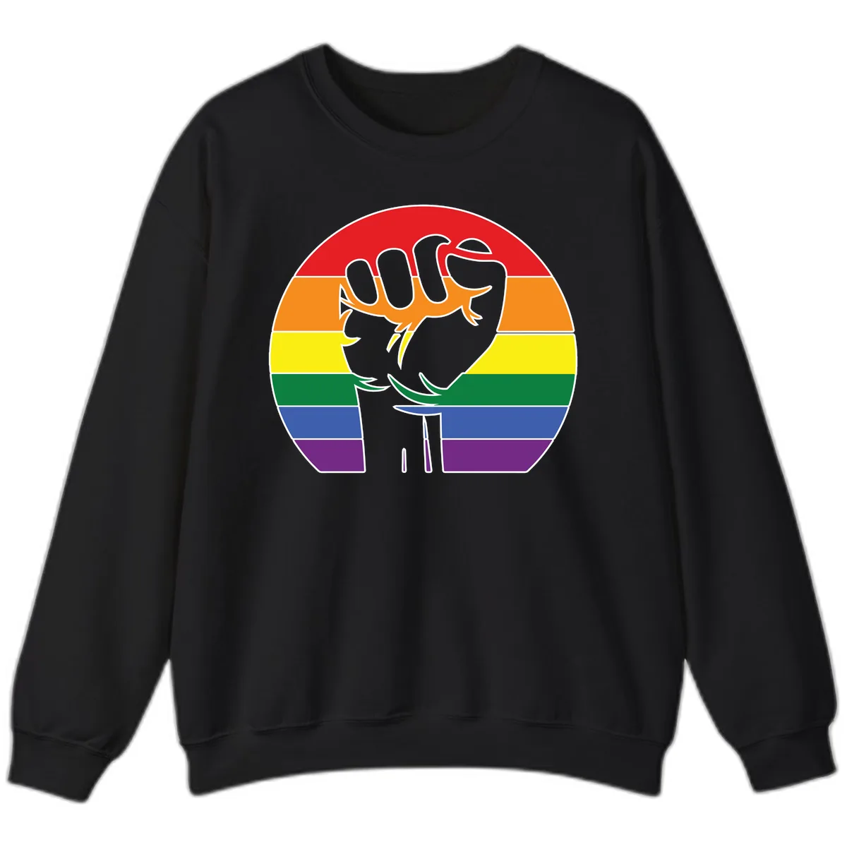 Dachshund Pride Rainbow Sweatshirt in Black