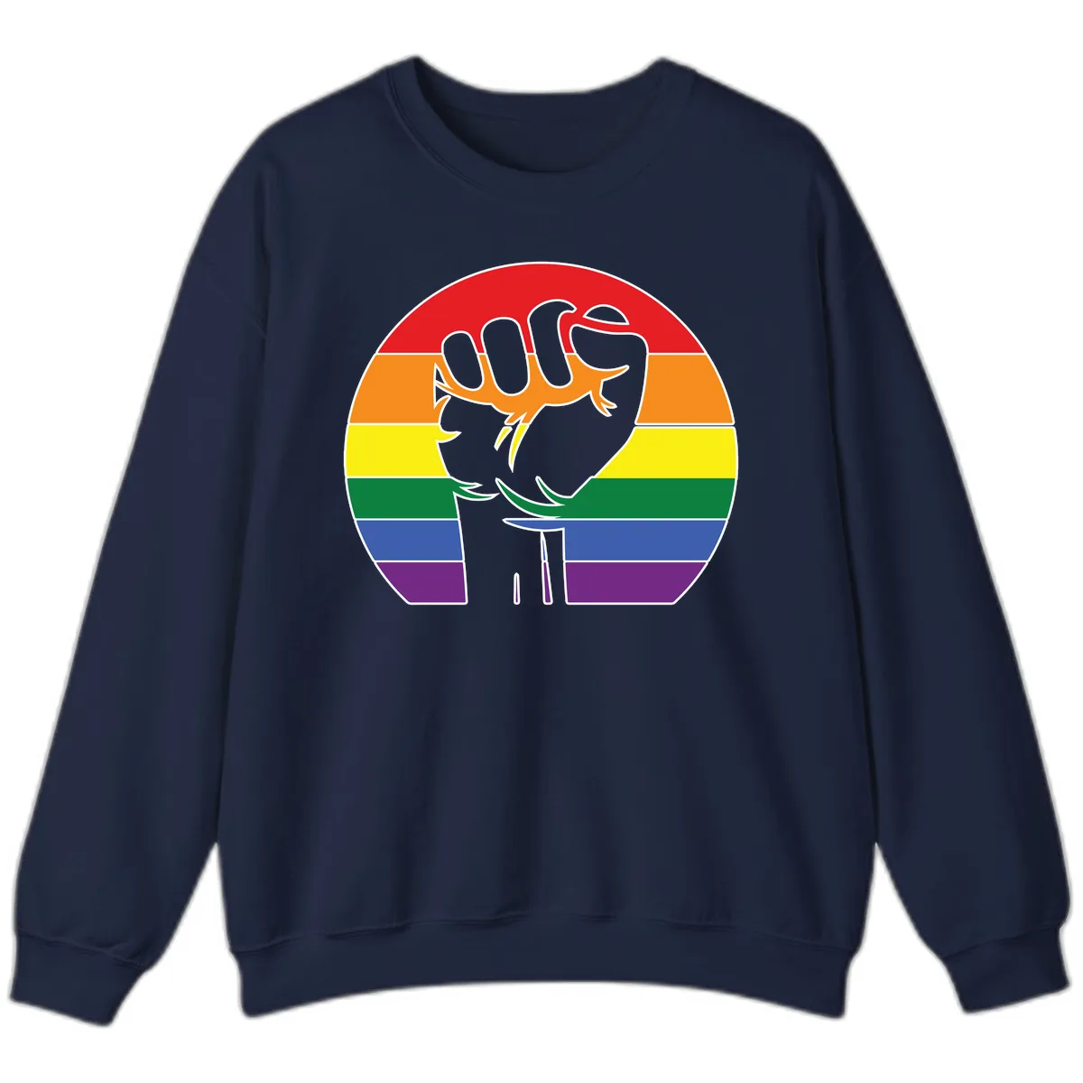 Dachshund Pride Rainbow Sweatshirt in Navy