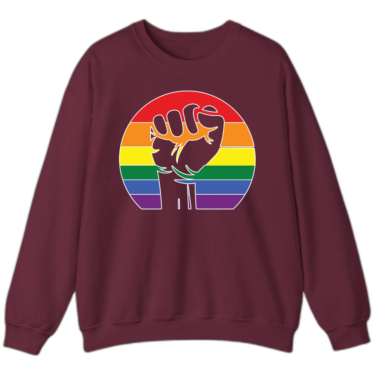 Dachshund Pride Rainbow Sweatshirt in Maroon