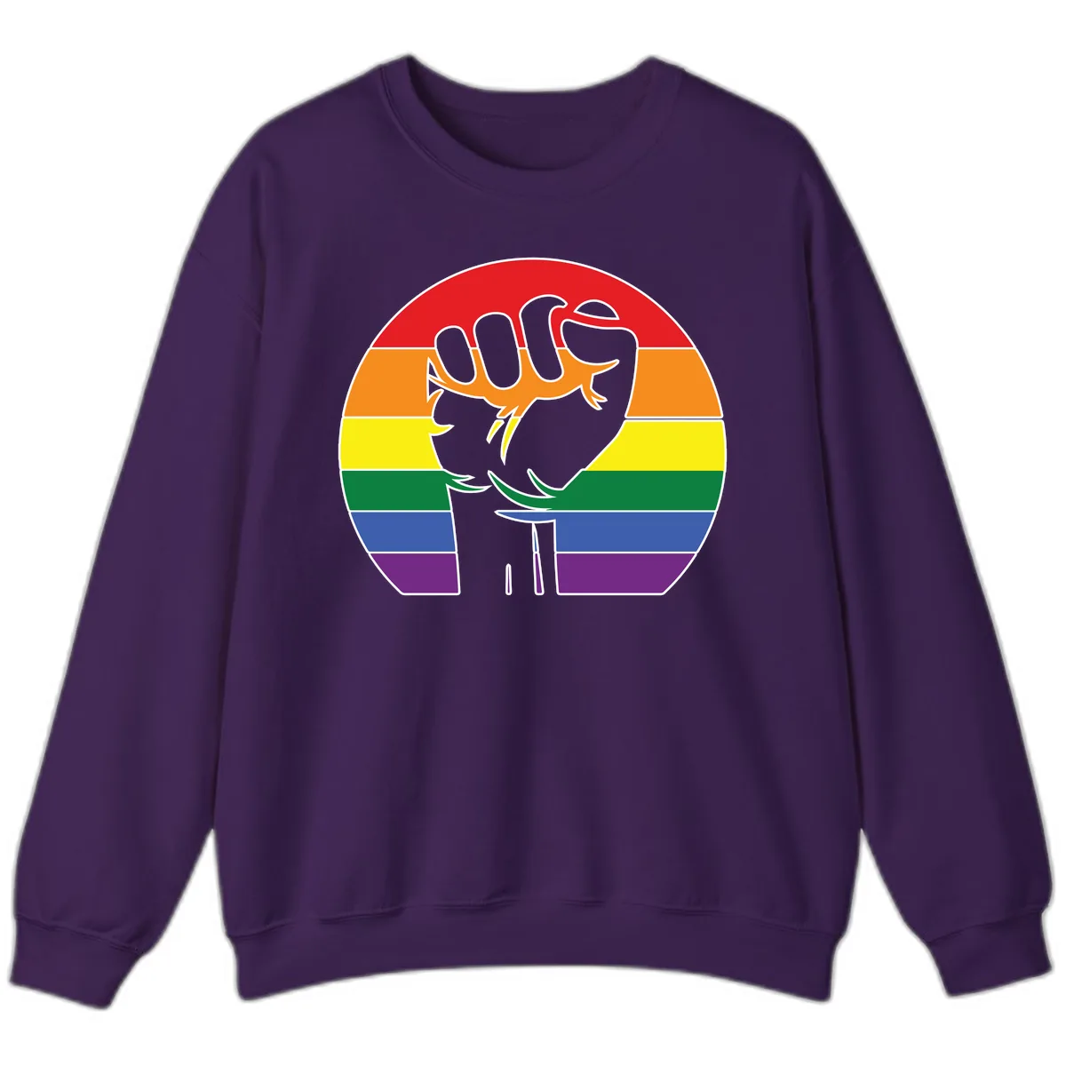 Dachshund Pride Rainbow Sweatshirt in Purple