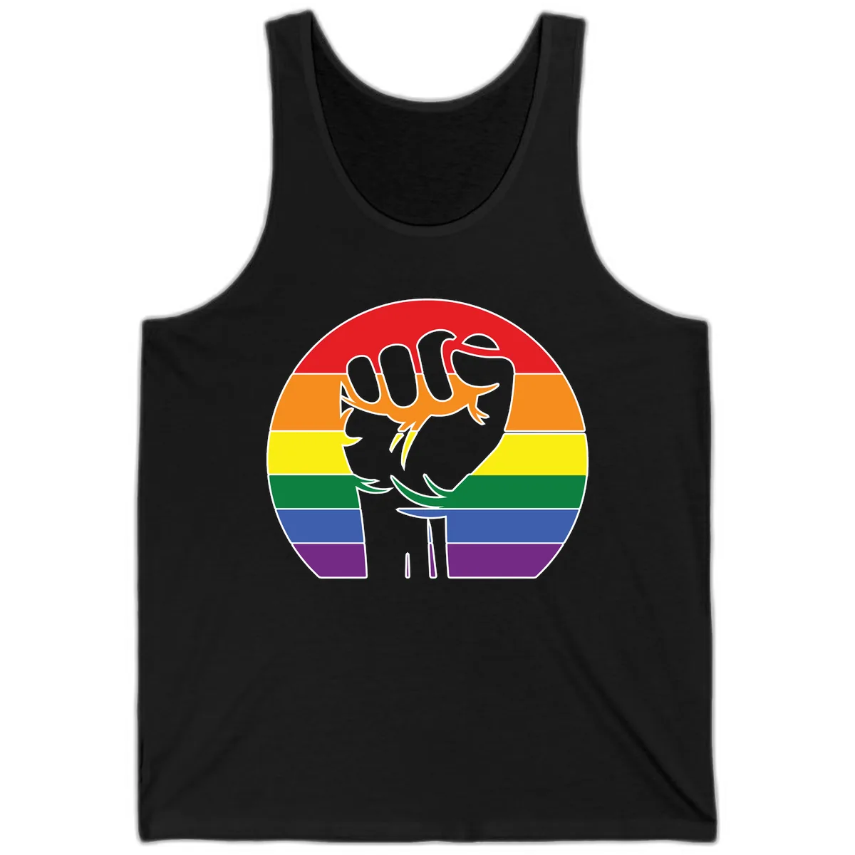 Dachshund Pride Rainbow Tank in Black