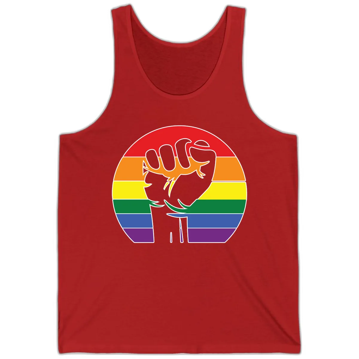 Dachshund Pride Rainbow Tank in Red