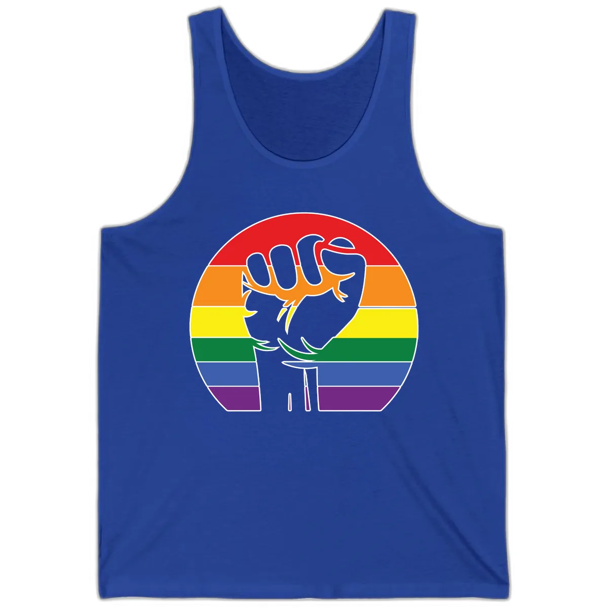 Dachshund Pride Rainbow Tank in True Royal