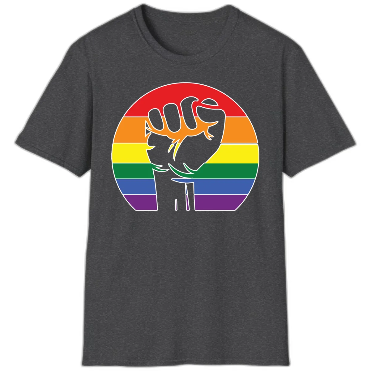 Dachshund Pride Rainbow T-Shirt in Dark Heather