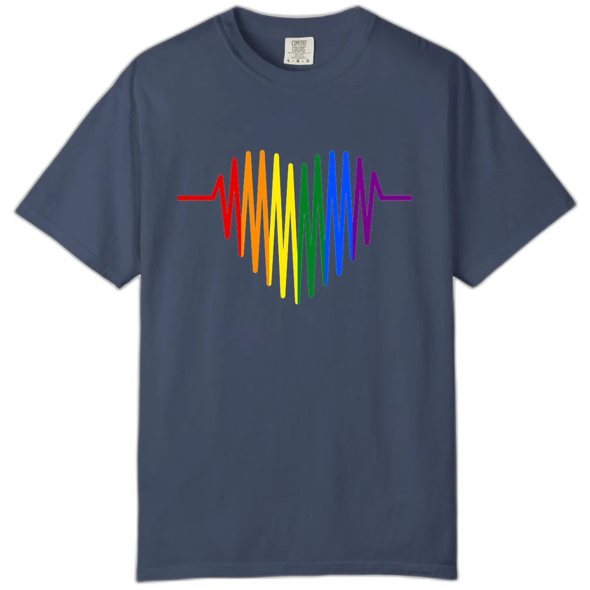 Rainbow Sound Wave Pride Comfort Color in Midnight