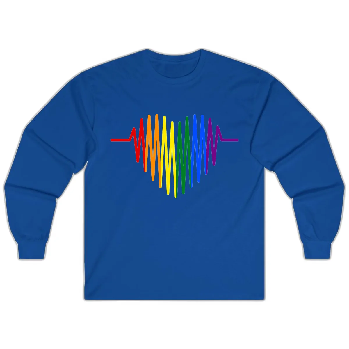 Rainbow Sound Wave Pride Long Sleeve in Royal
