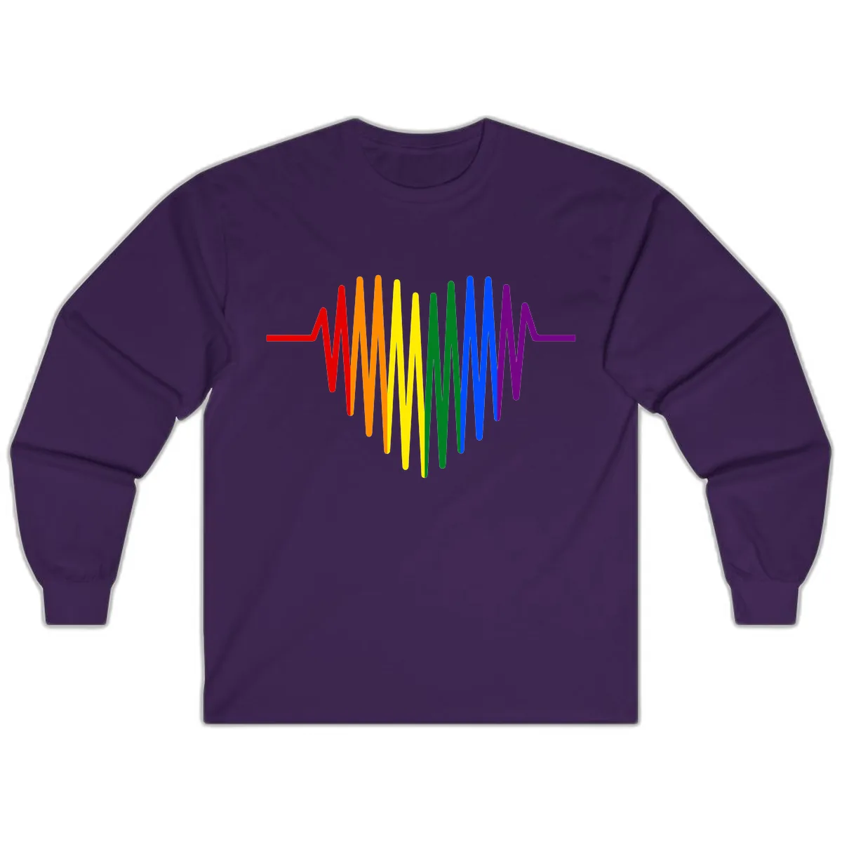 Rainbow Sound Wave Pride Long Sleeve in Purple