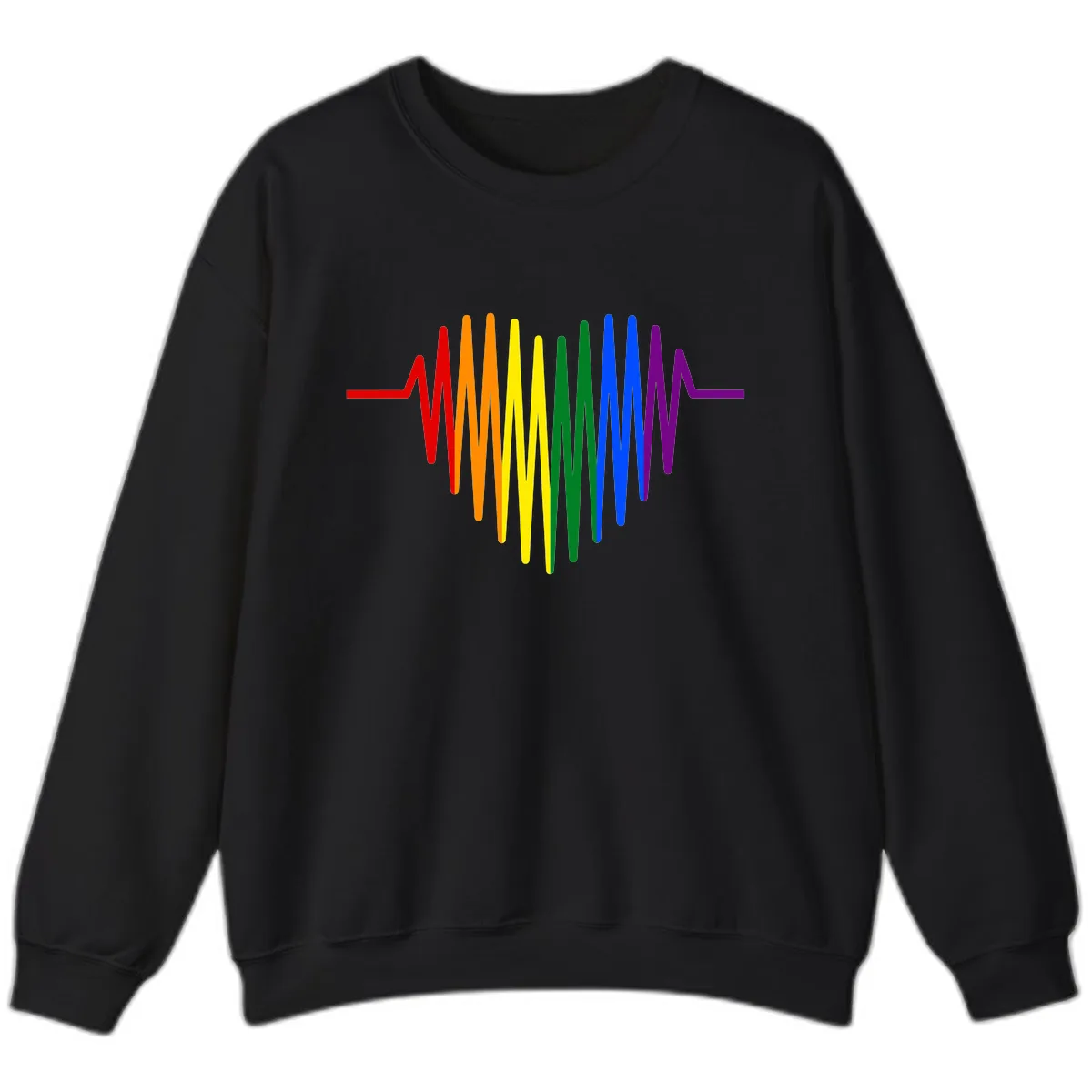 Rainbow Sound Wave Pride Sweatshirt in Black