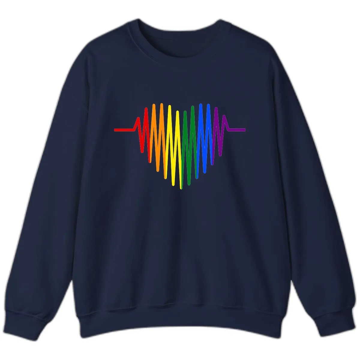 Rainbow Sound Wave Pride Sweatshirt in Navy