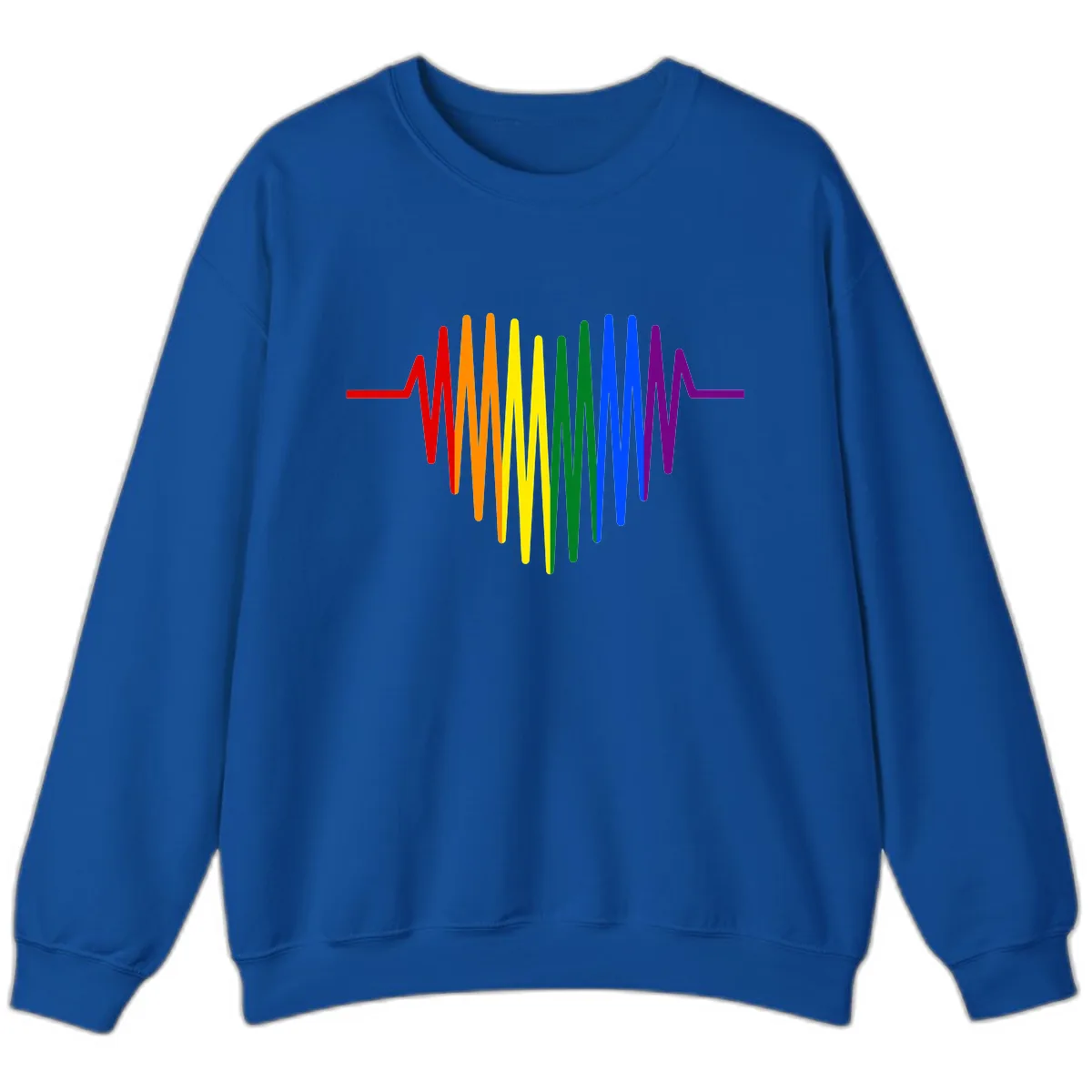 Rainbow Sound Wave Pride Sweatshirt in Royal