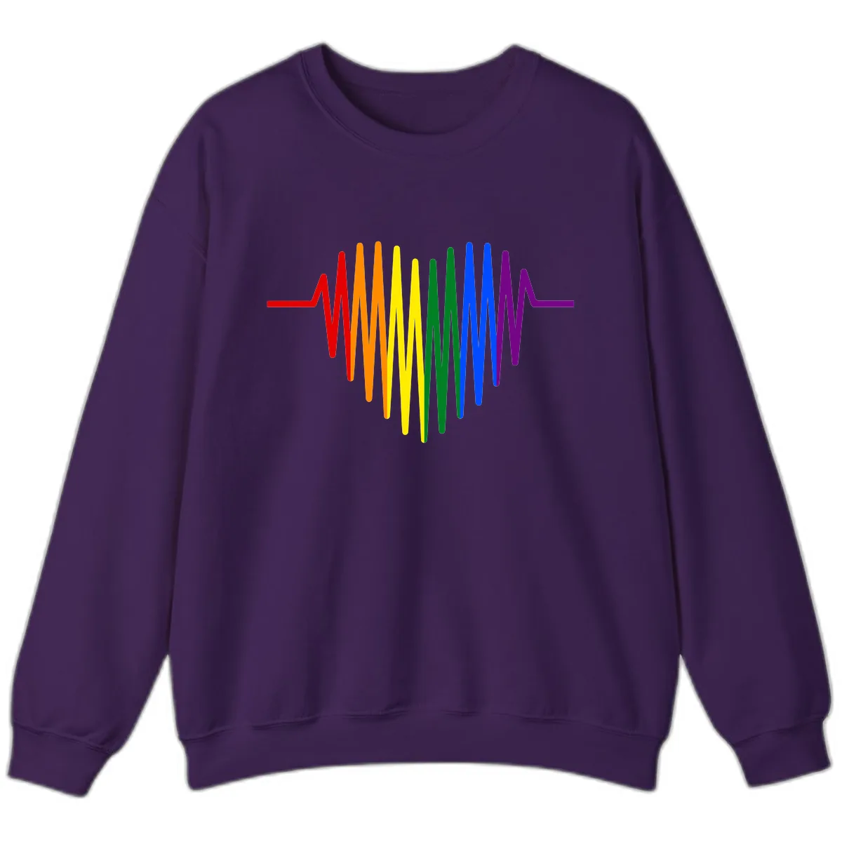 Rainbow Sound Wave Pride Sweatshirt in Purple