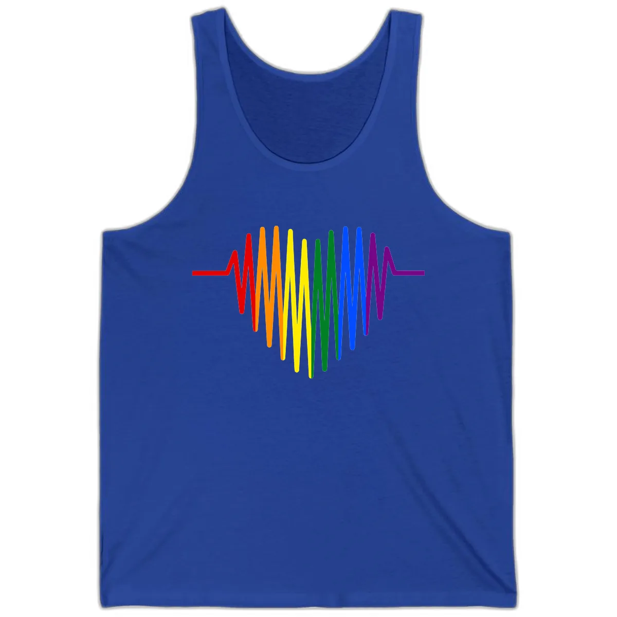 Rainbow Sound Wave Pride Tank in True Royal