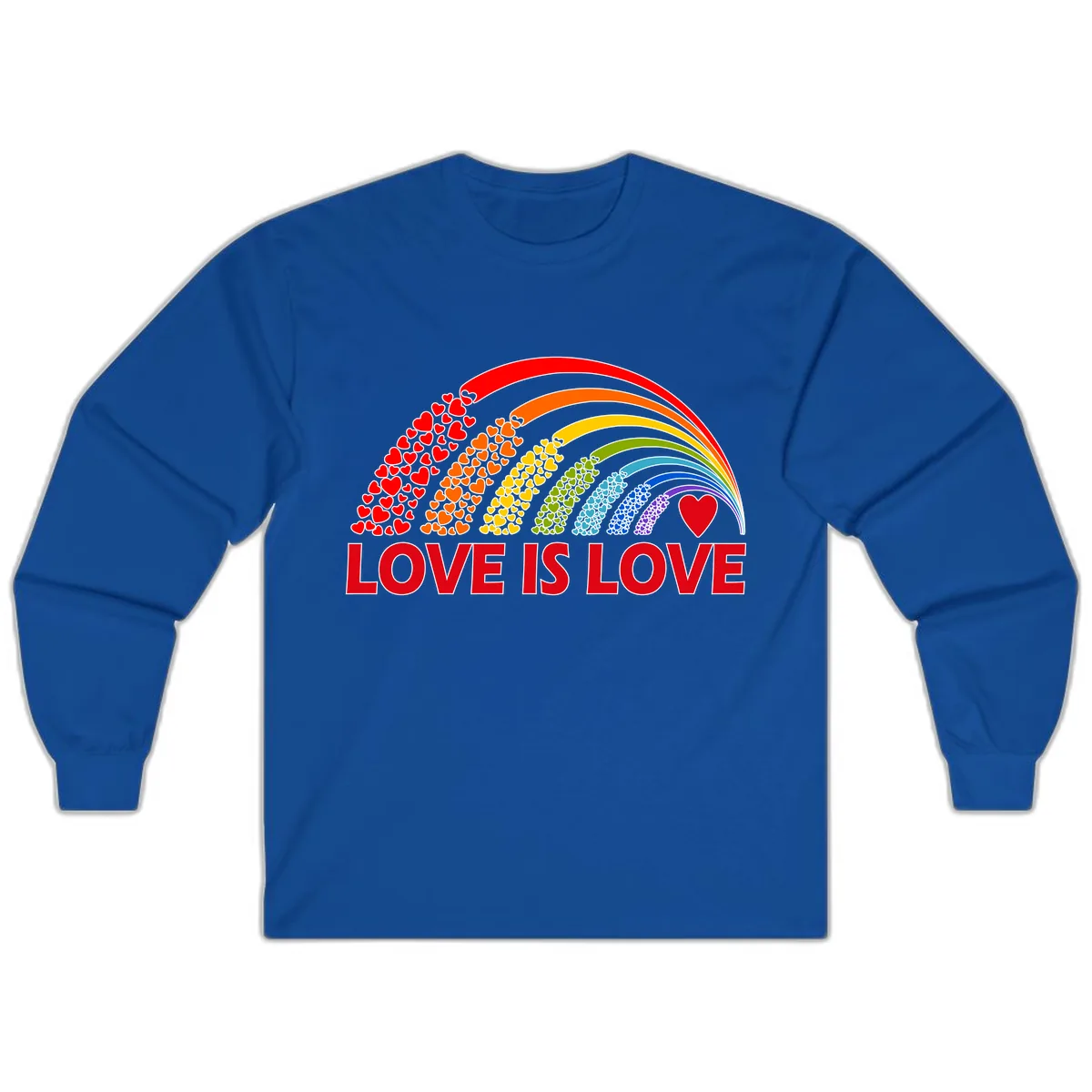 Love Is Love Rainbow Hearts Long Sleeve in Royal