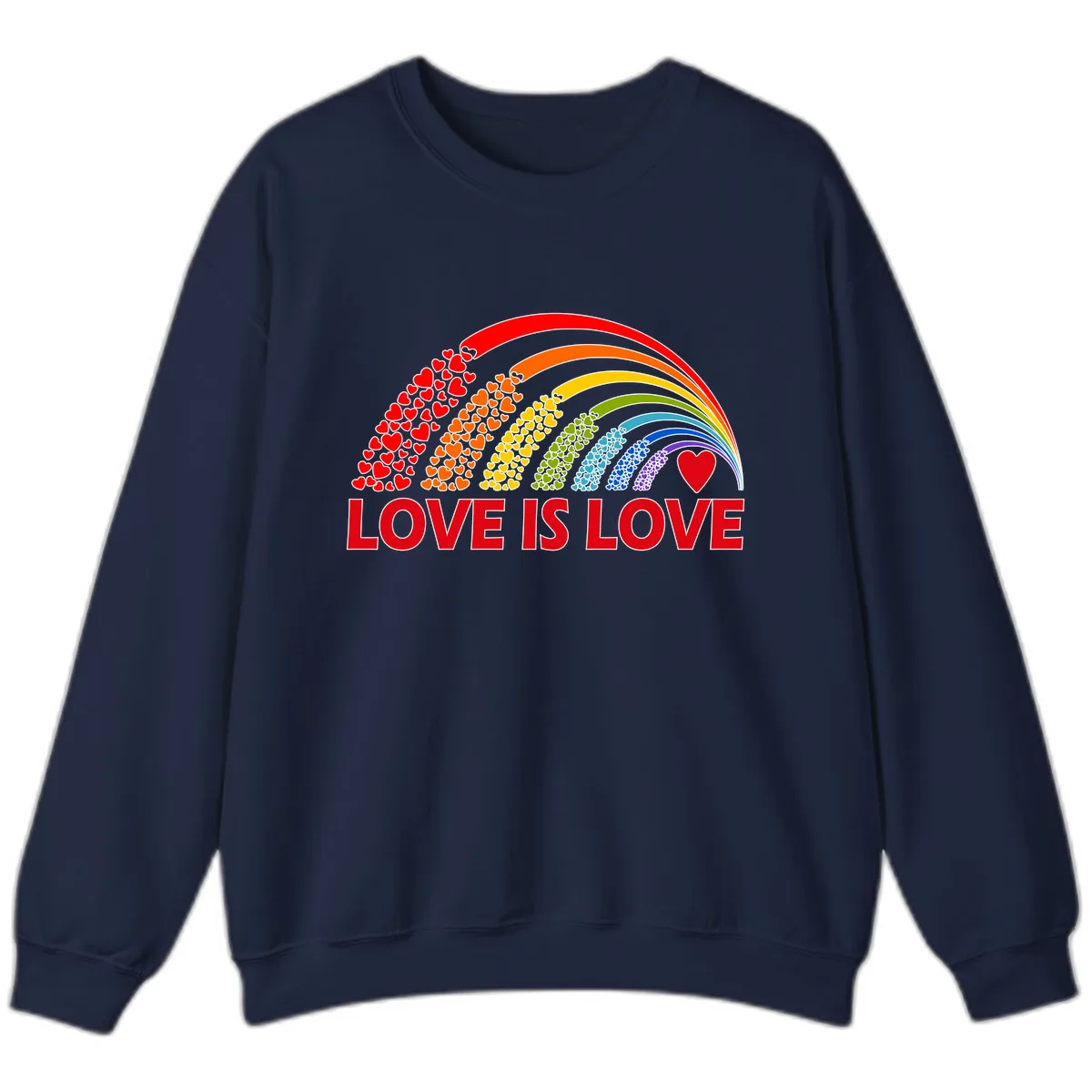 Love Is Love Rainbow Hearts Sweatshirt in Navy