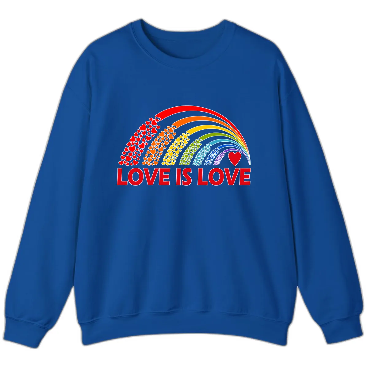 Love Is Love Rainbow Hearts Sweatshirt in Royal