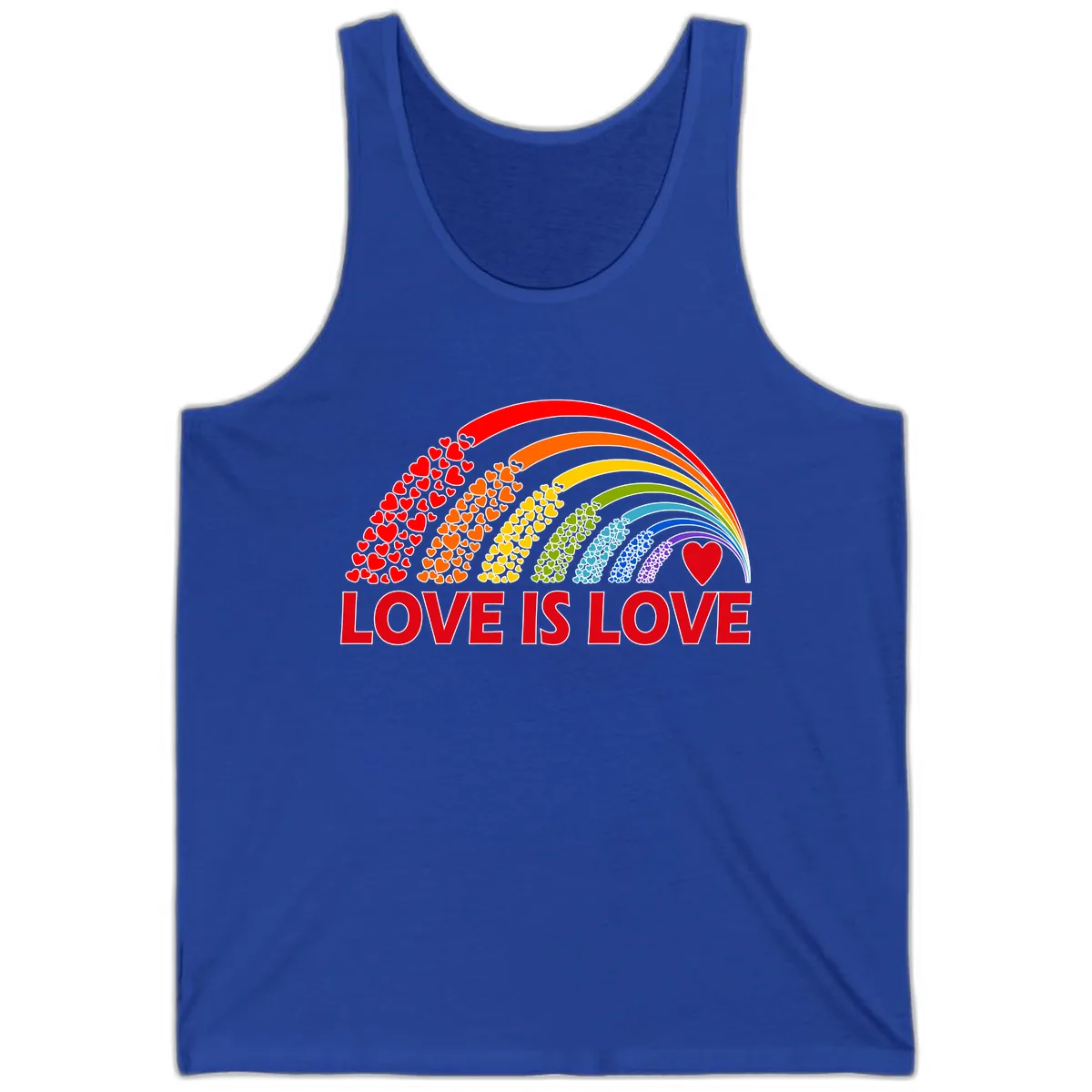 Love Is Love Rainbow Hearts Tank in True Royal
