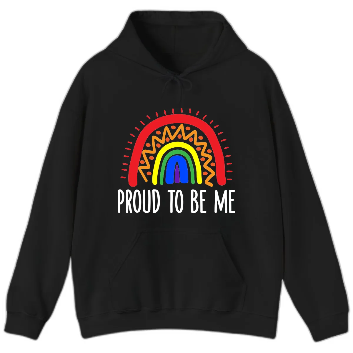 Proud To Be Me Rainbow Pride Hoodie in Black