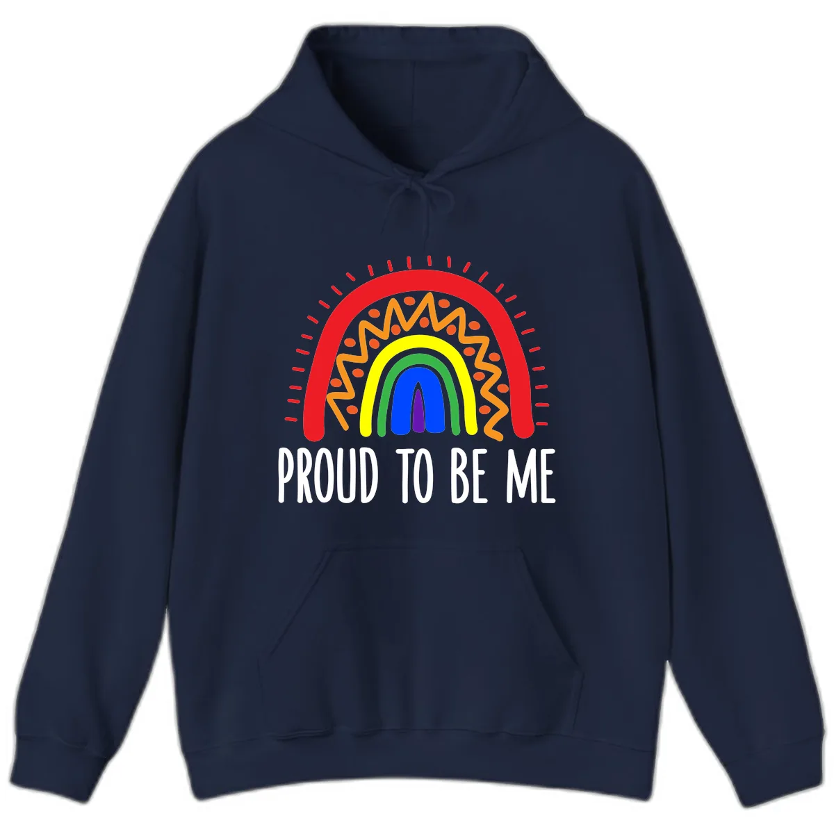 Proud To Be Me Rainbow Pride Hoodie in Navy