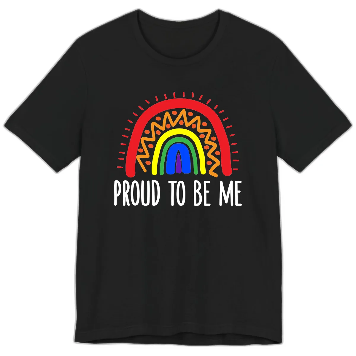 Proud To Be Me Rainbow Pride Premium T-Shirt in Black
