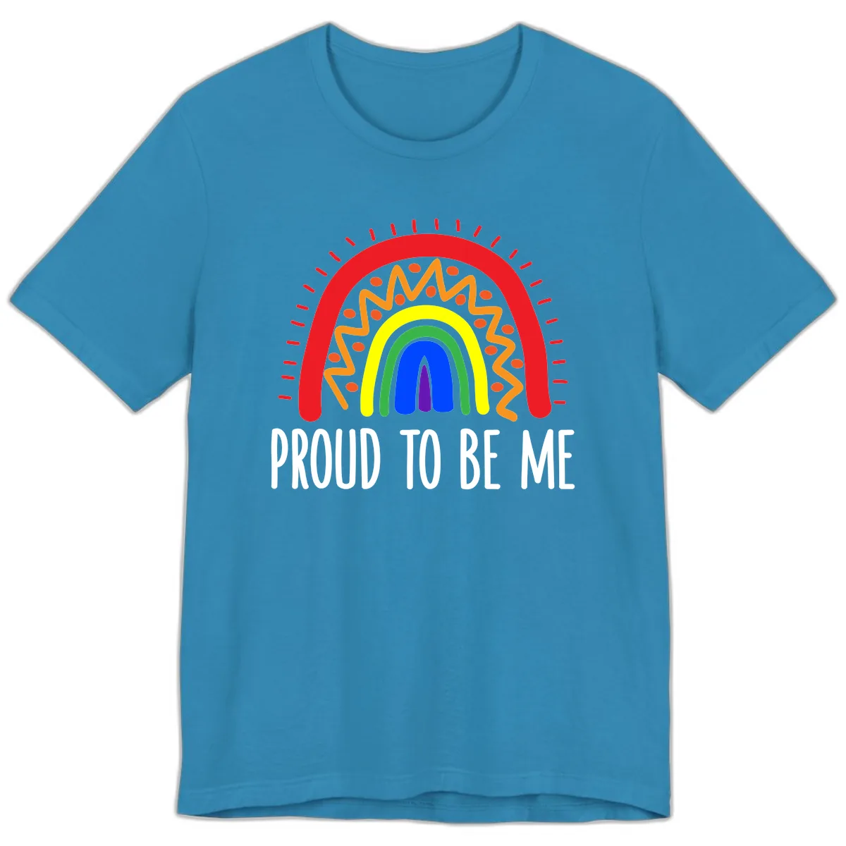 Proud To Be Me Rainbow Pride Premium T-Shirt in Aqua