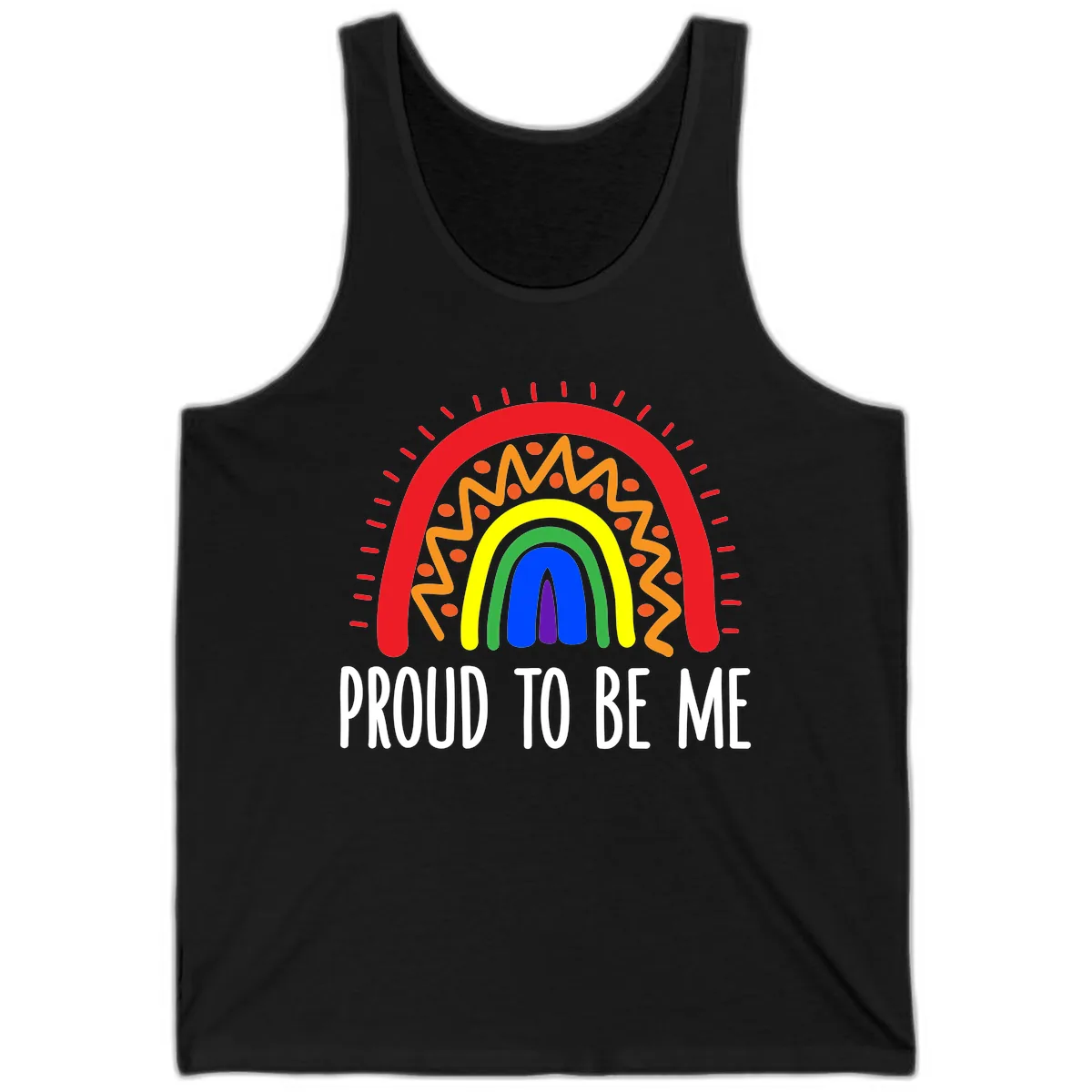 Proud To Be Me Rainbow Pride Tank in Black