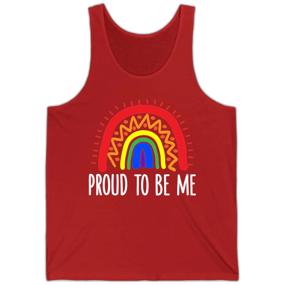 Proud To Be Me Rainbow Pride Tank in Red