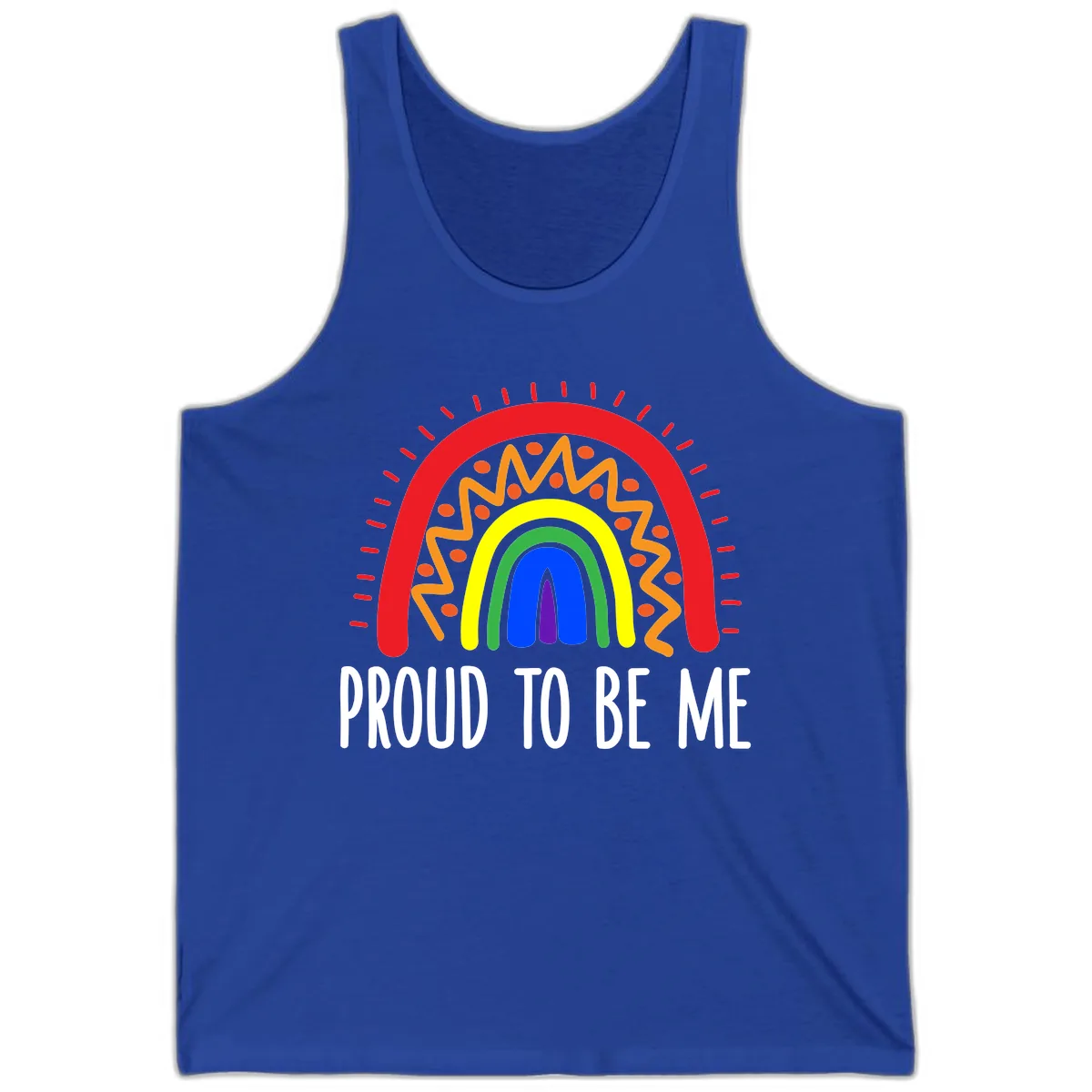 Proud To Be Me Rainbow Pride Tank in True Royal