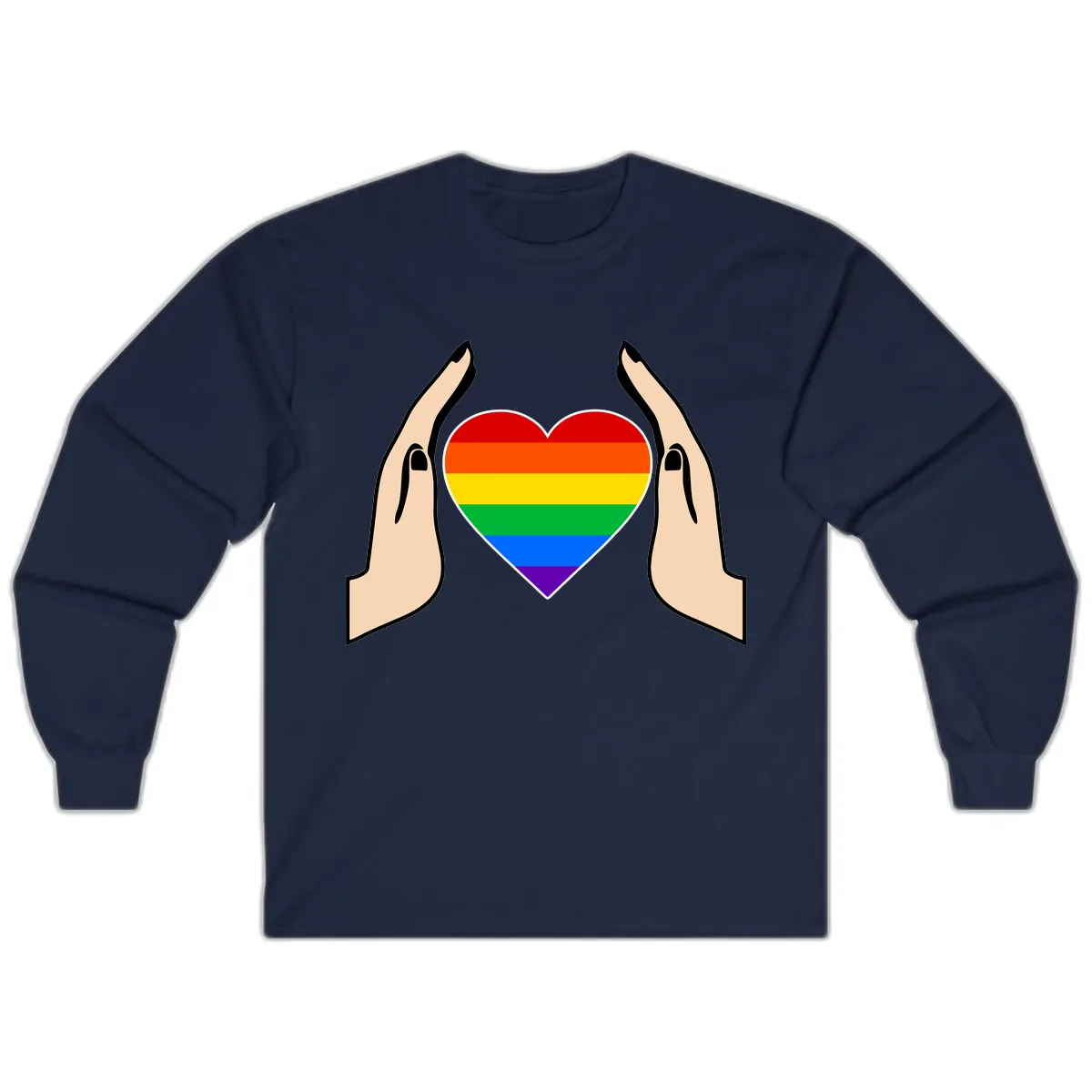 Protective Pride Heart Support Long Sleeve in Navy
