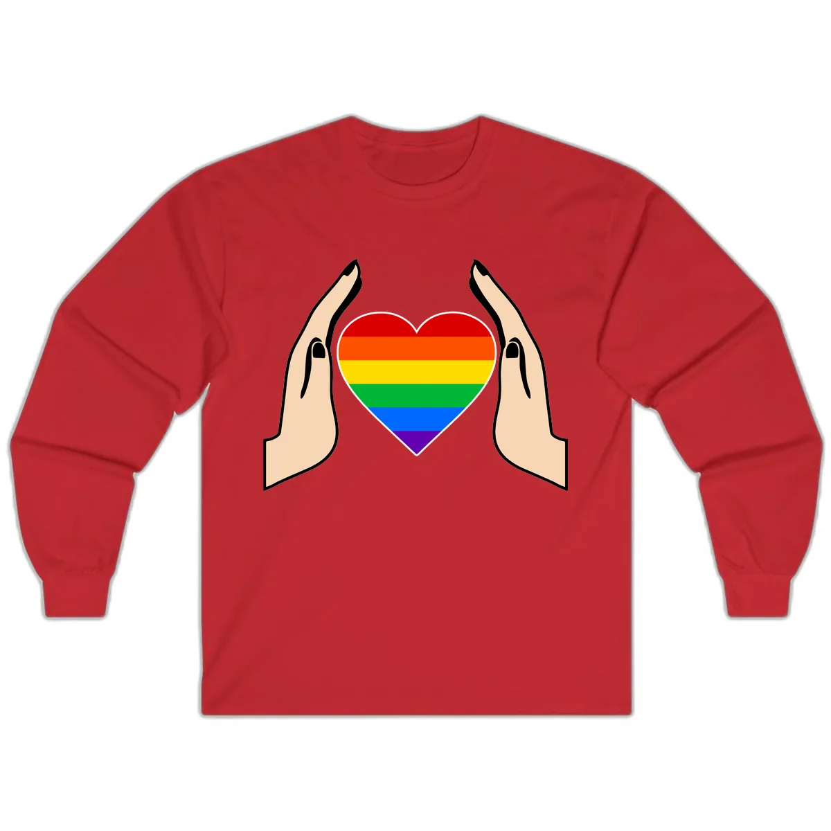 Protective Pride Heart Support Long Sleeve in Red
