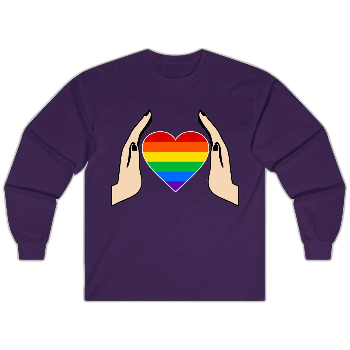 Protective Pride Heart Support Long Sleeve in Purple
