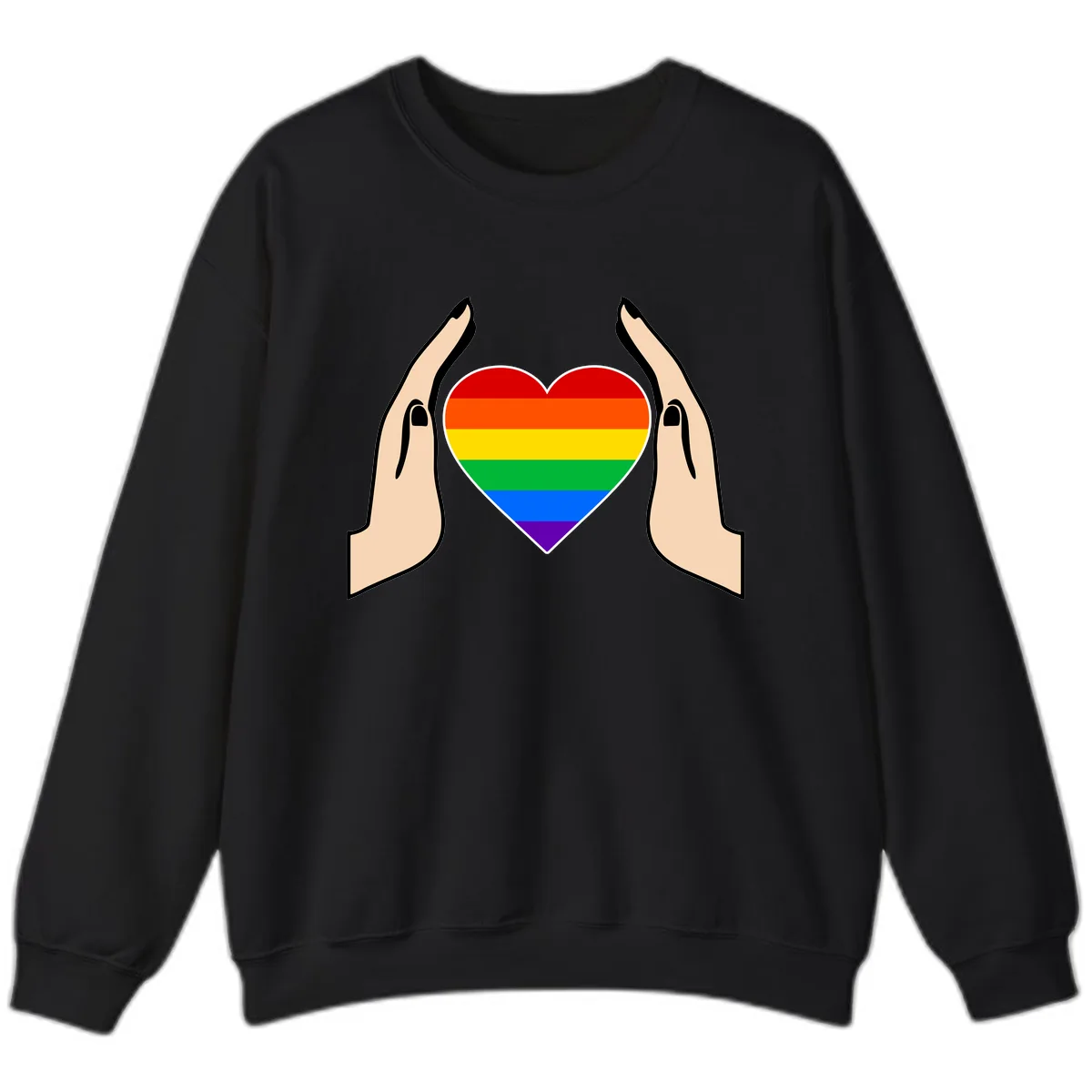 Protective Pride Heart Support Sweatshirt in Black