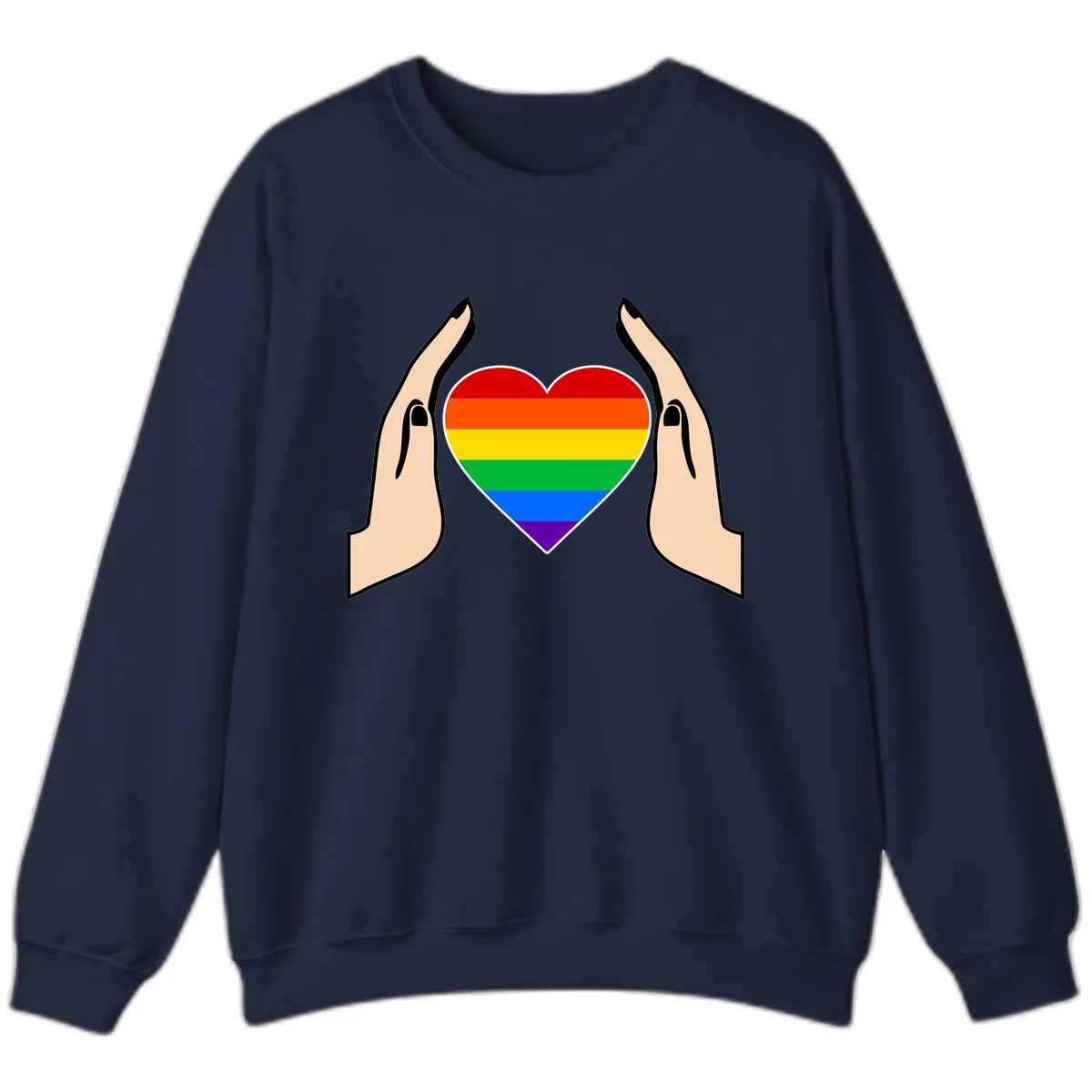 Protective Pride Heart Support Sweatshirt in Navy