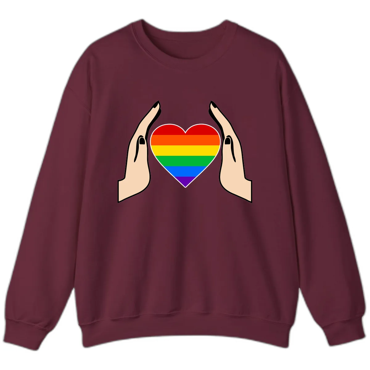 Protective Pride Heart Support Sweatshirt in Maroon