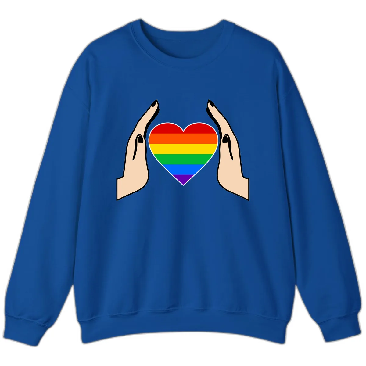 Protective Pride Heart Support Sweatshirt in Royal