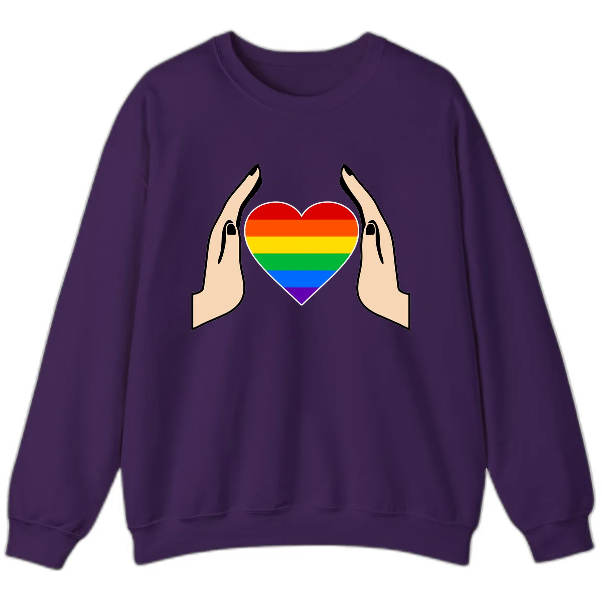 Protective Pride Heart Support Sweatshirt in Purple