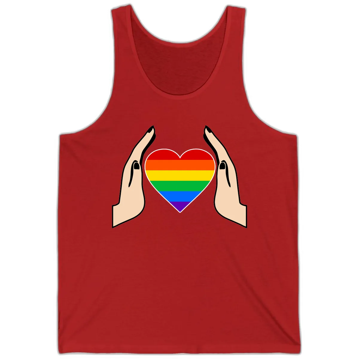 Protective Pride Heart Support Tank in Red