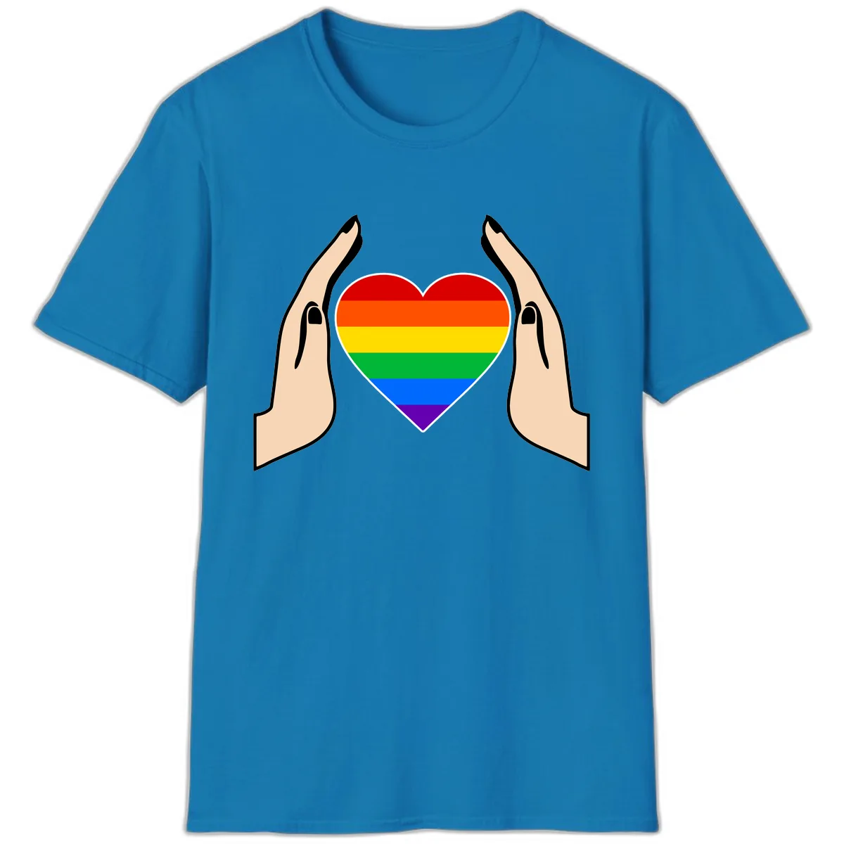 Protective Pride Heart Support T-Shirt in Sapphire